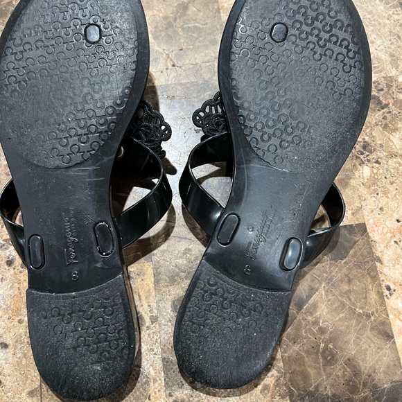 Authentic Ferragamo Black Jelly Sandals. Used but have lots of life left. - Picture 2 of 4